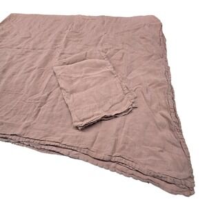 Parachute Linen Top Sheet Pillowcase Full/Queen Clay Mauve 100% Linen Bedding